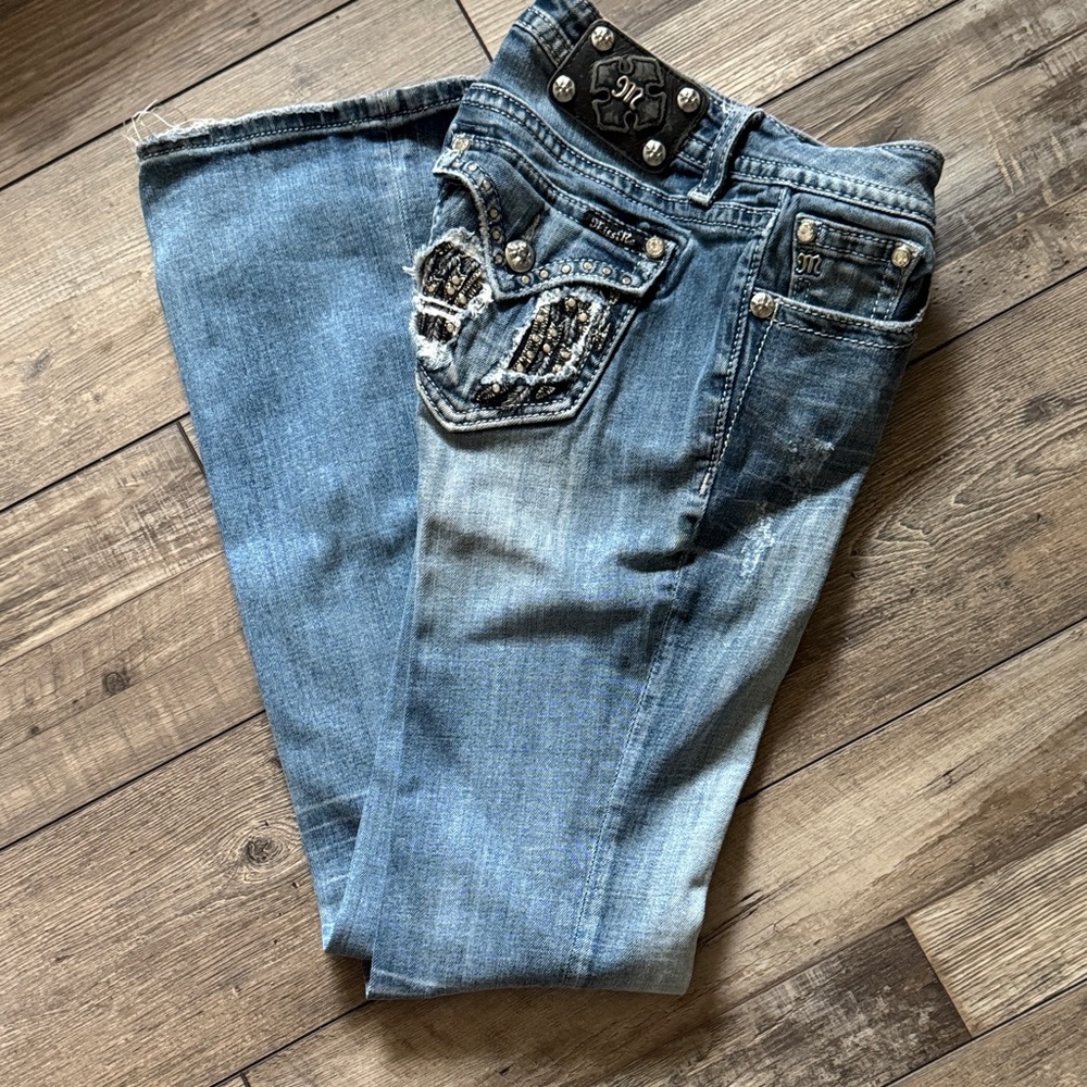 Miss Me Embellished Blue Boot Cut Jeans